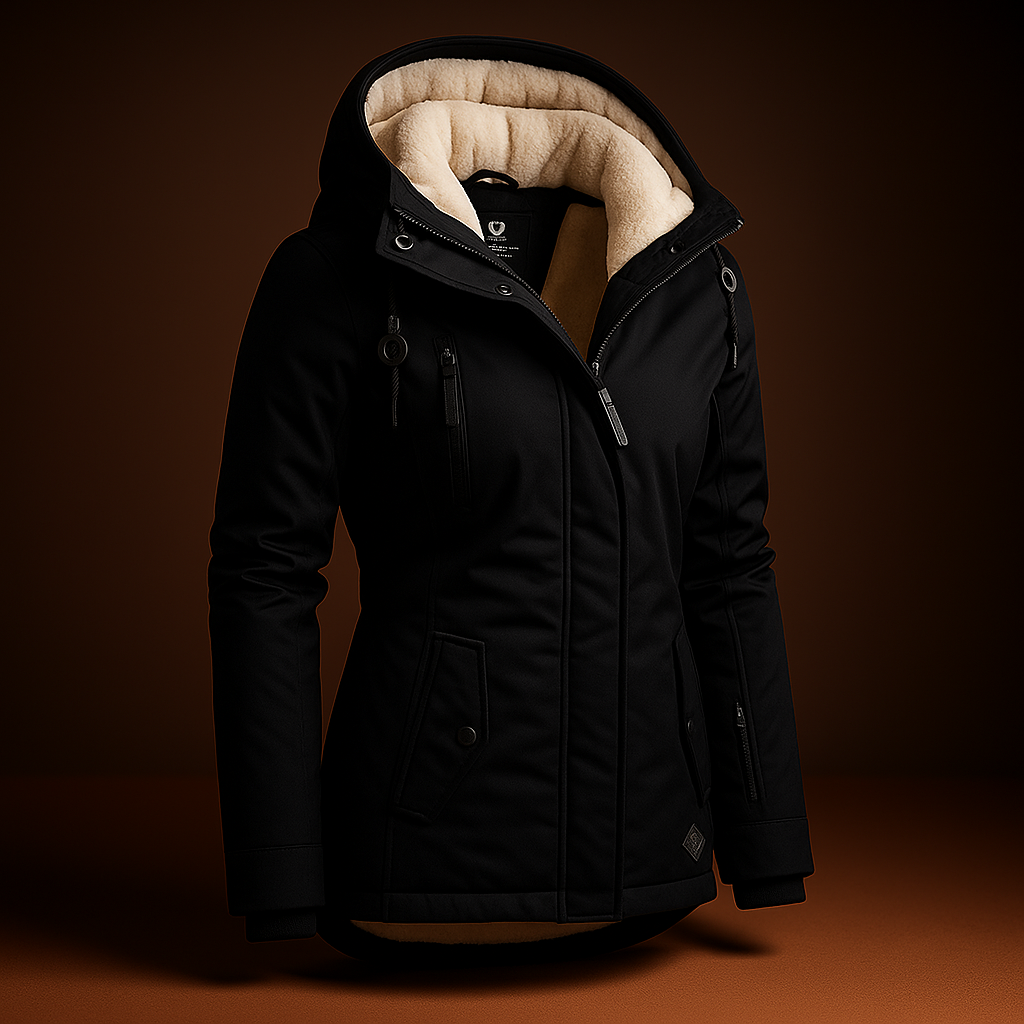Damen Winter Warme Jacke Lang Gefüttert Parkastil
