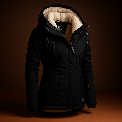 Damen Winter Warme Jacke Lang Gefüttert Parkastil