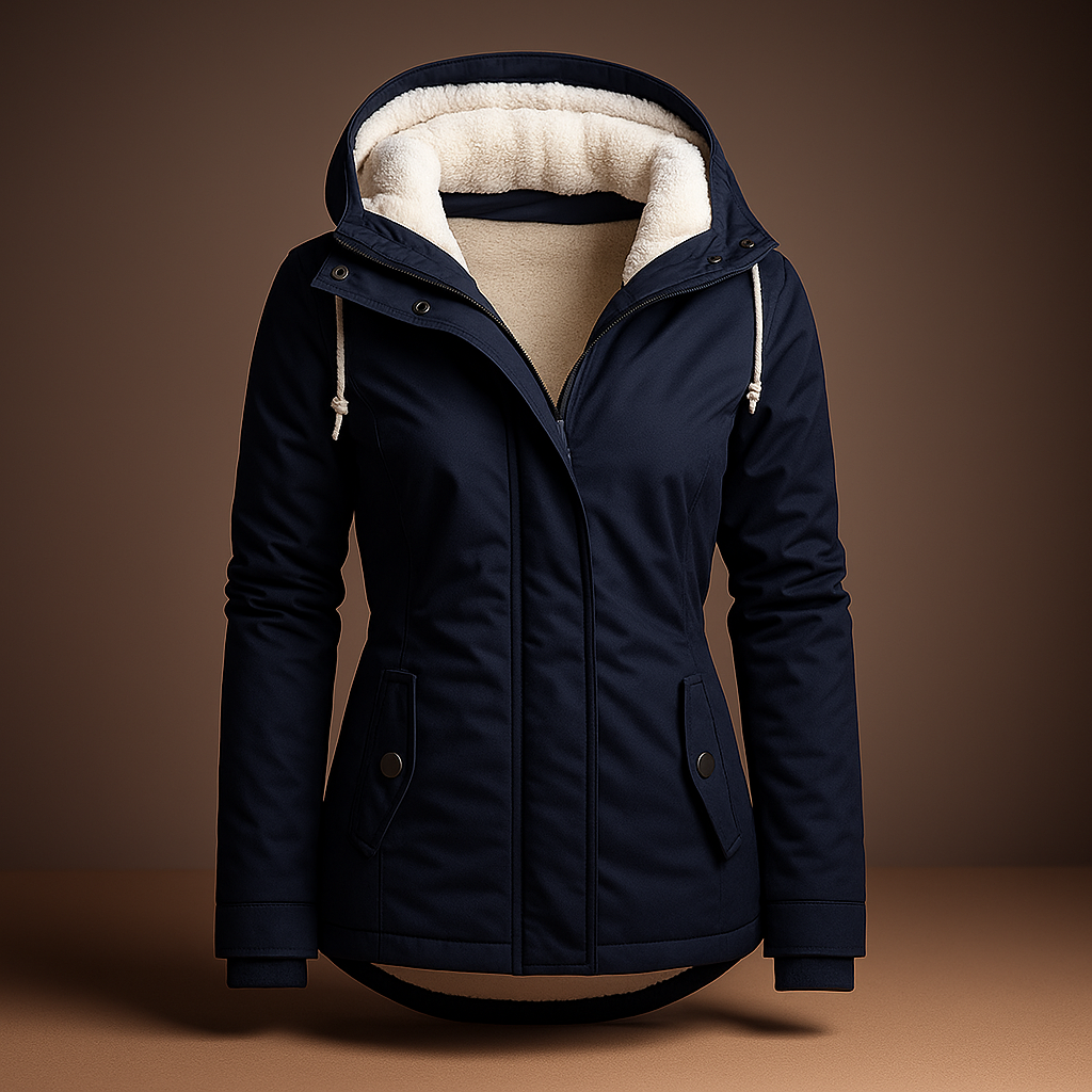 Damen Winter Warme Jacke Lang Gefüttert Parkastil