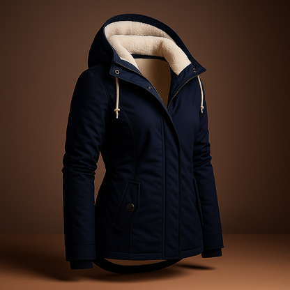 Damen Winter Warme Jacke Lang Gefüttert Parkastil