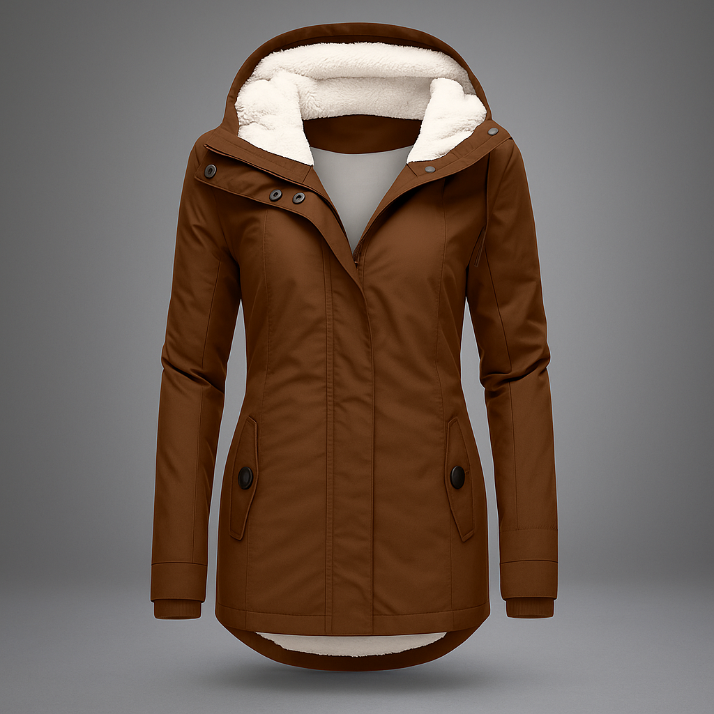 Damen Winter Warme Jacke Lang Gefüttert Parkastil