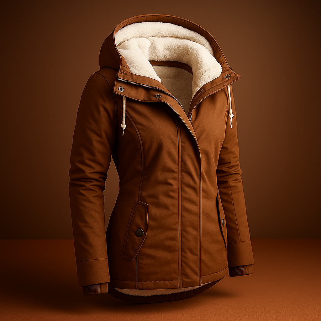 Damen Winter Warme Jacke Lang Gefüttert Parkastil