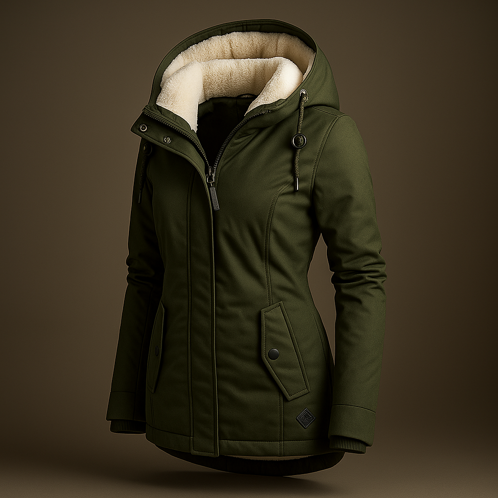Damen Winter Warme Jacke Lang Gefüttert Parkastil