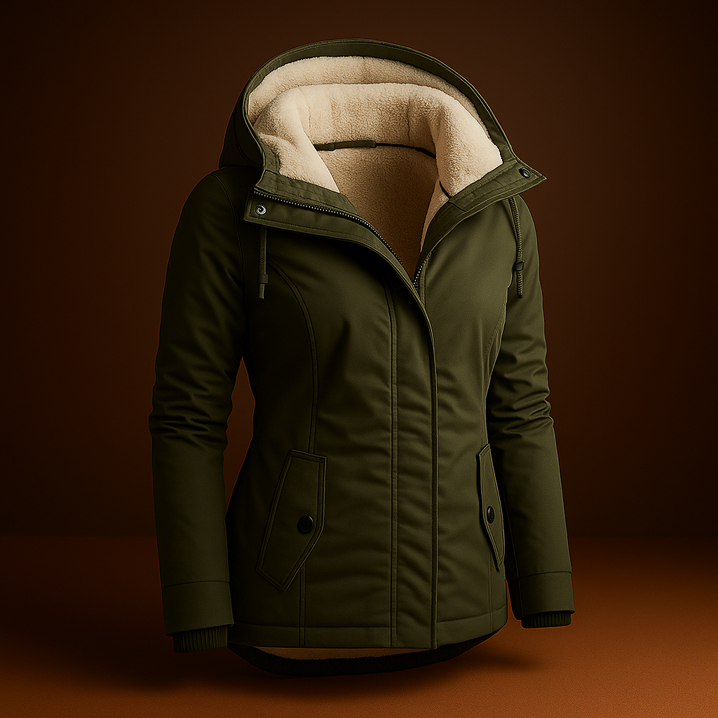 Damen Winter Warme Jacke Lang Gefüttert Parkastil