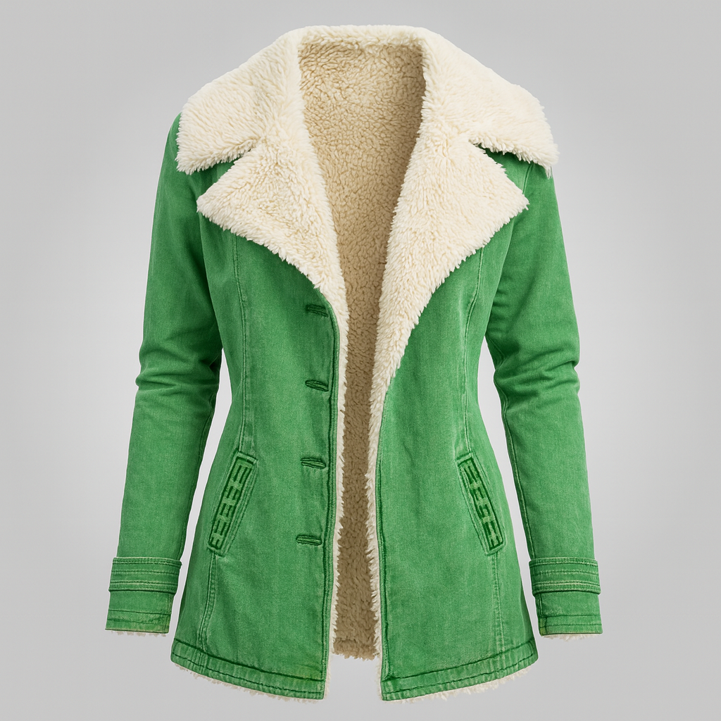 Damen Winter Warme Jacke Lange Sherpa Thermo Thermojacke