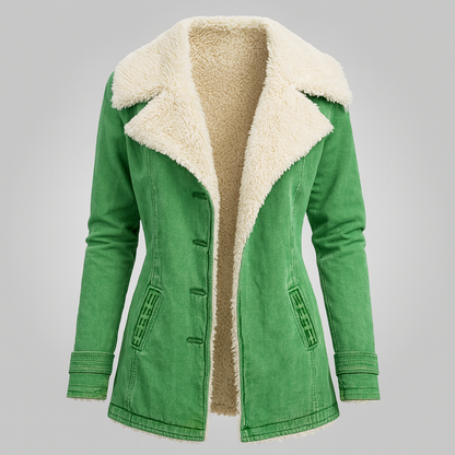 Damen Winter Warme Jacke Lange Sherpa Thermo Thermojacke