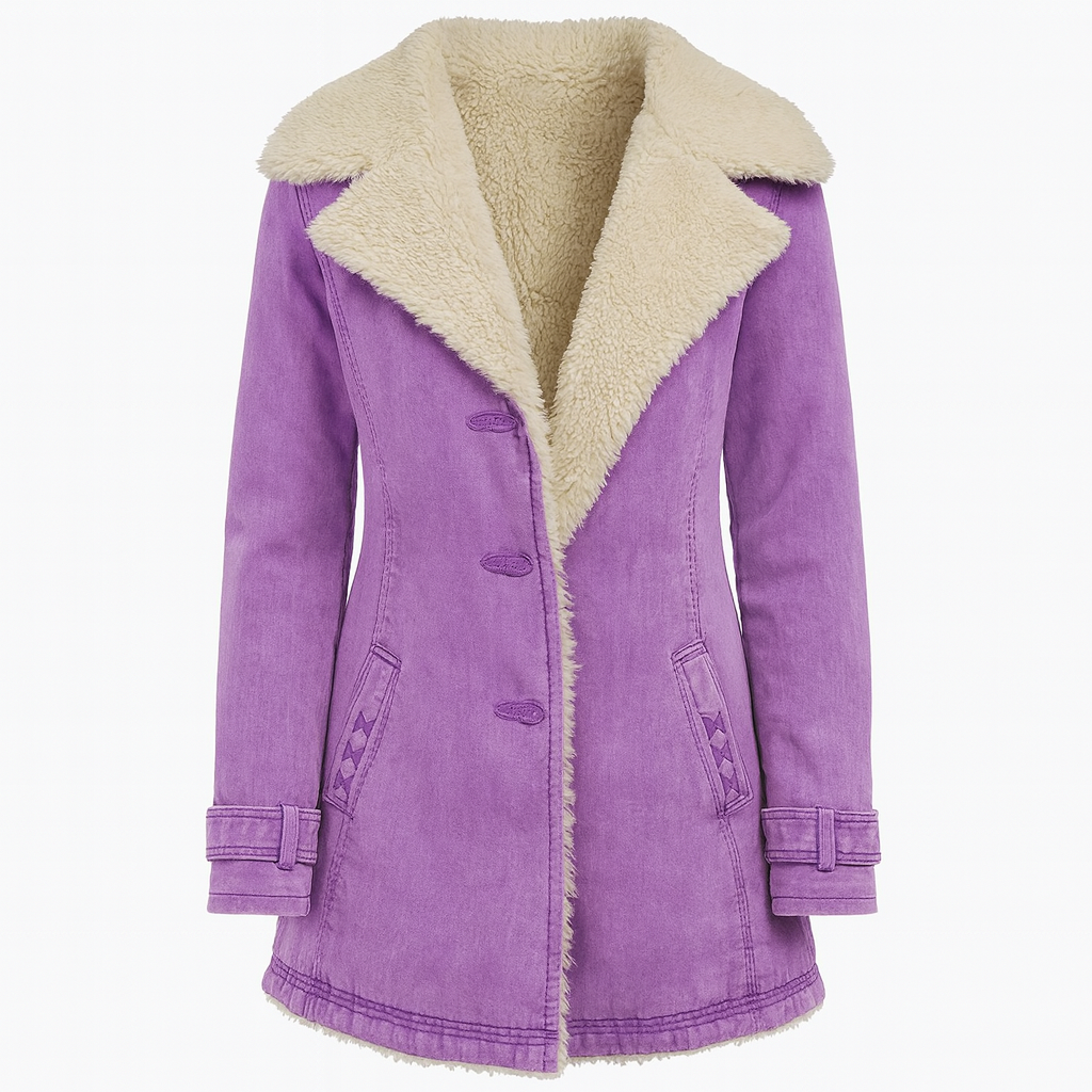 Damen Winter Warme Jacke Lange Sherpa Thermo Thermojacke