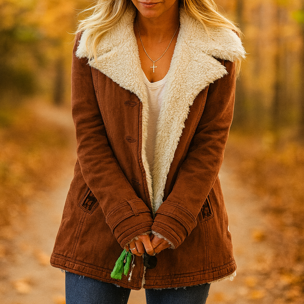 Damen Winter Warme Jacke Lange Sherpa Thermo Thermojacke