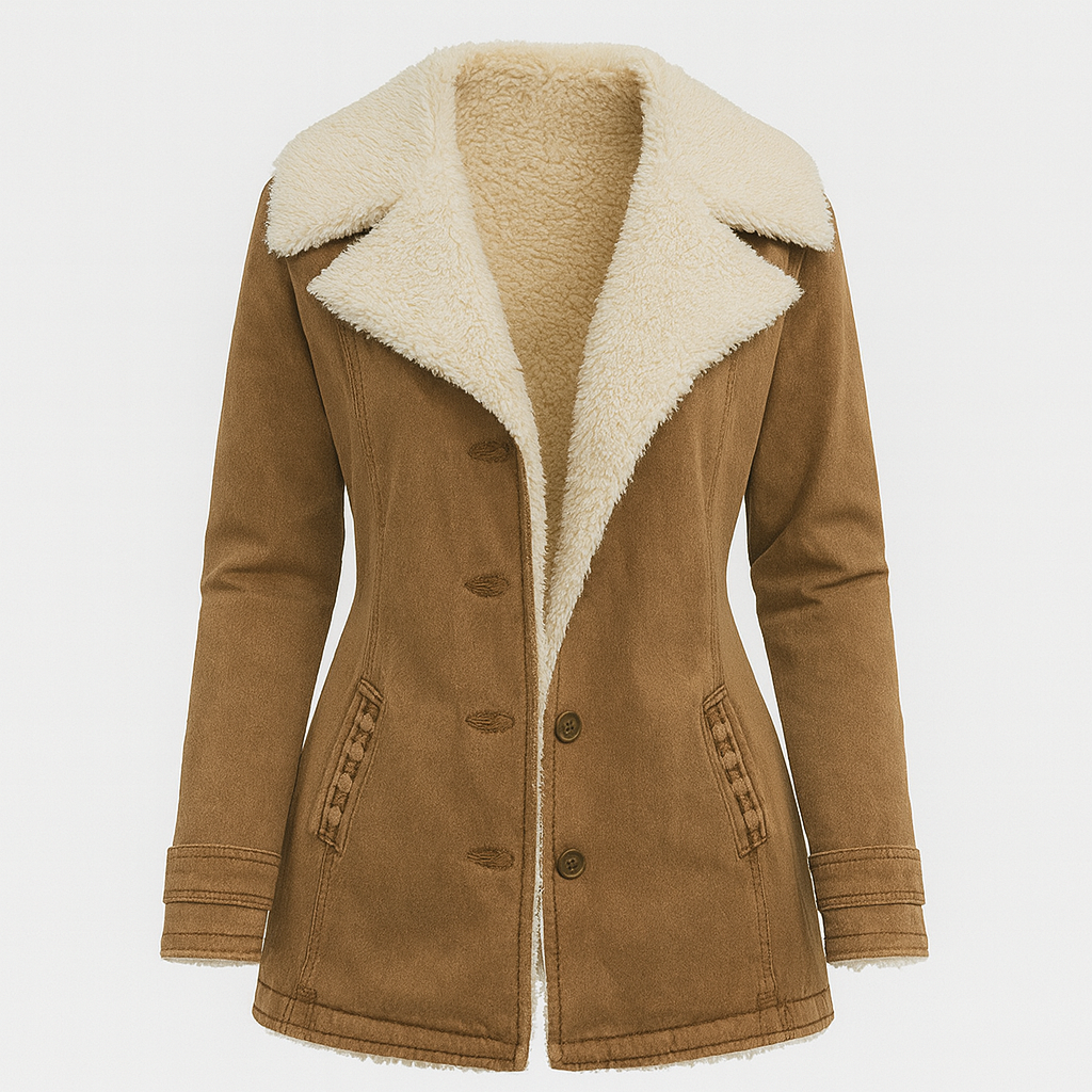 Damen Winter Warme Jacke Lange Sherpa Thermo Thermojacke