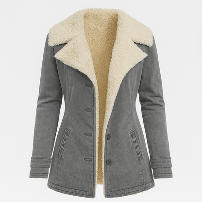 Damen Winter Warme Jacke Lange Sherpa Thermo Thermojacke