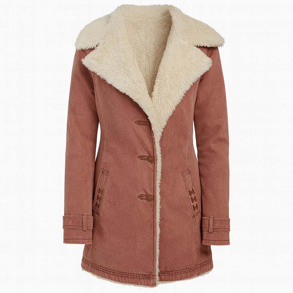 Damen Winter Warme Jacke Lange Sherpa Thermo Thermojacke