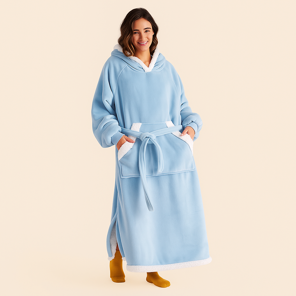 Decke Fleece Sherpa Tragbare Kuscheldecke Kapuze