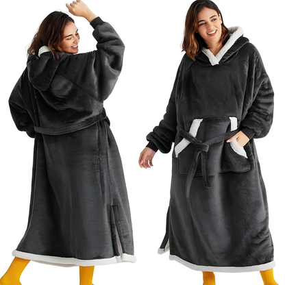 Decke Fleece Sherpa Tragbare Kuscheldecke Kapuze