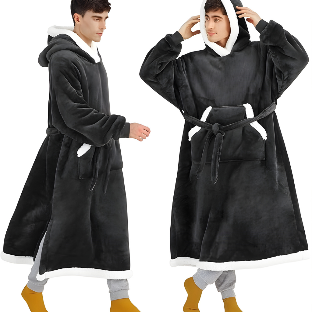 Decke Fleece Sherpa Tragbare Kuscheldecke Kapuze