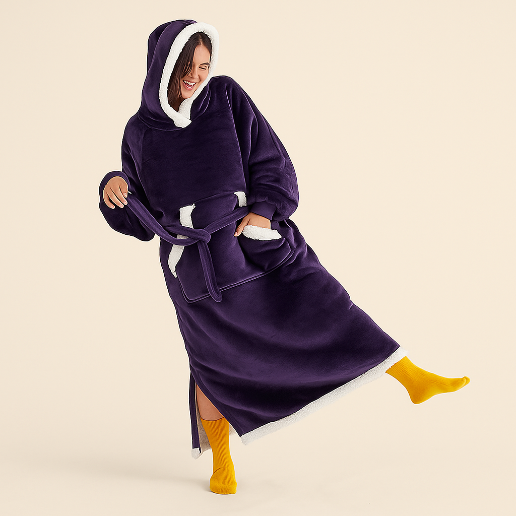 Decke Fleece Sherpa Tragbare Kuscheldecke Kapuze