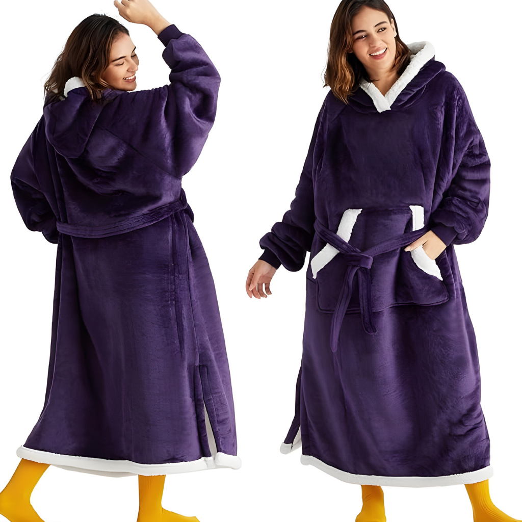 Decke Fleece Sherpa Tragbare Kuscheldecke Kapuze