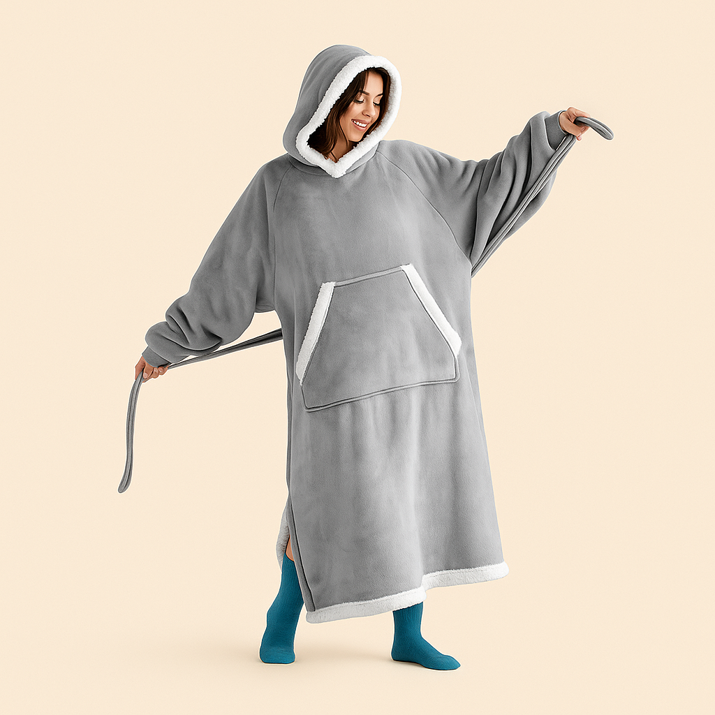 Decke Fleece Sherpa Tragbare Kuscheldecke Kapuze