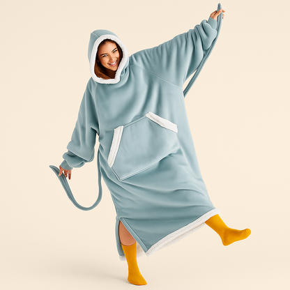 Decke Fleece Sherpa Tragbare Kuscheldecke Kapuze