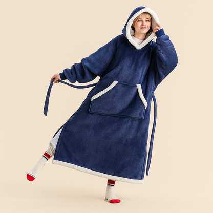 Decke Fleece Sherpa Tragbare Kuscheldecke Kapuze