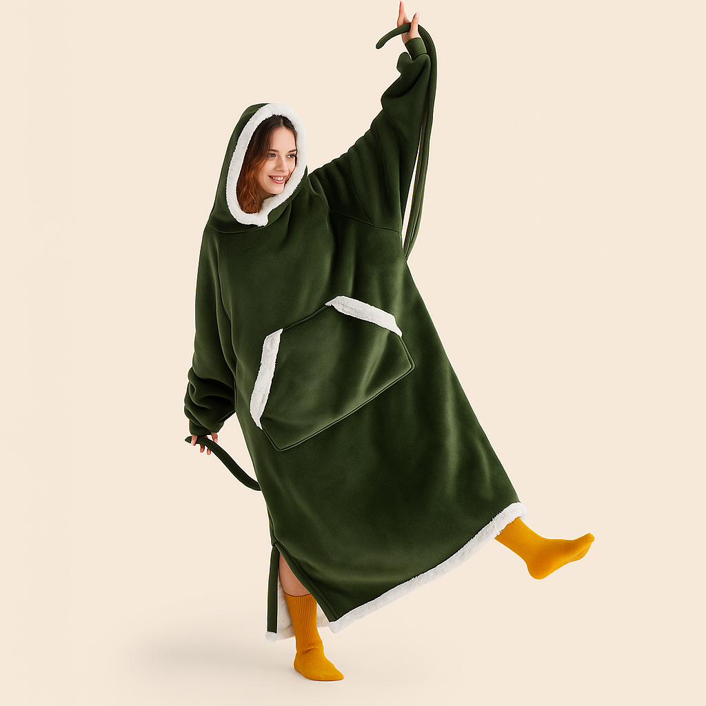 Decke Fleece Sherpa Tragbare Kuscheldecke Kapuze