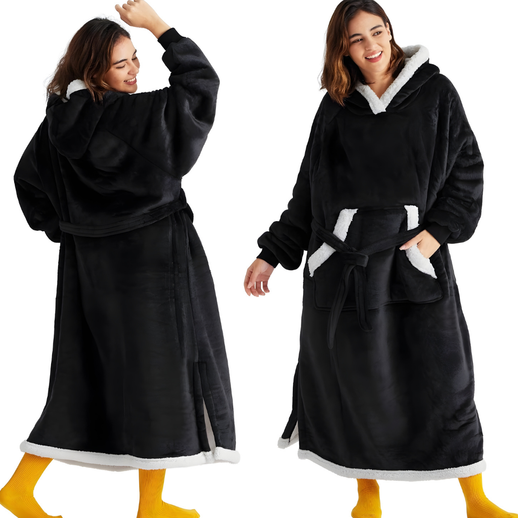 Decke Fleece Sherpa Tragbare Kuscheldecke Kapuze