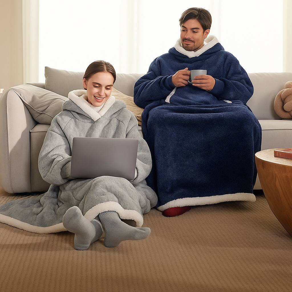 Decke Fleece Sherpa Tragbare Kuscheldecke Kapuze