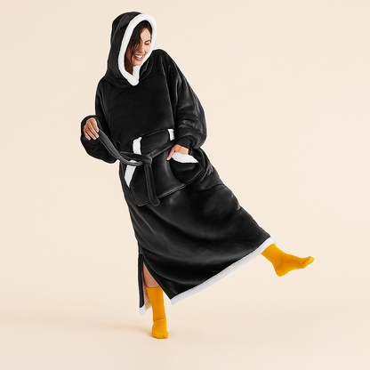 Decke Fleece Sherpa Tragbare Kuscheldecke Kapuze