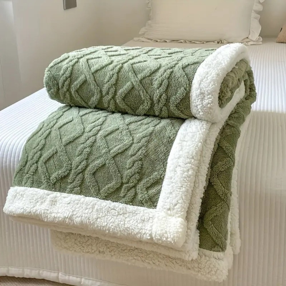 Throw Blanket Reversible Warm Sofa Bed Cover