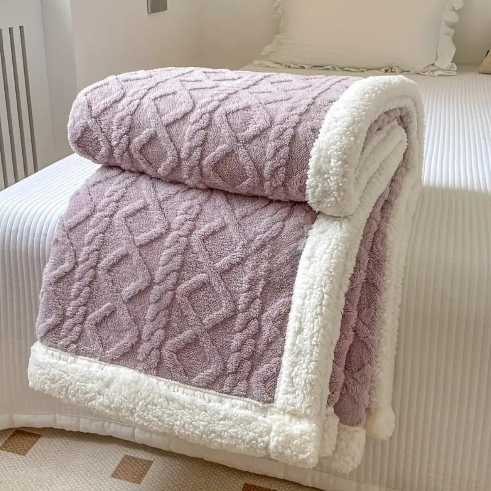 Throw Blanket Reversible Warm Sofa Bed Cover