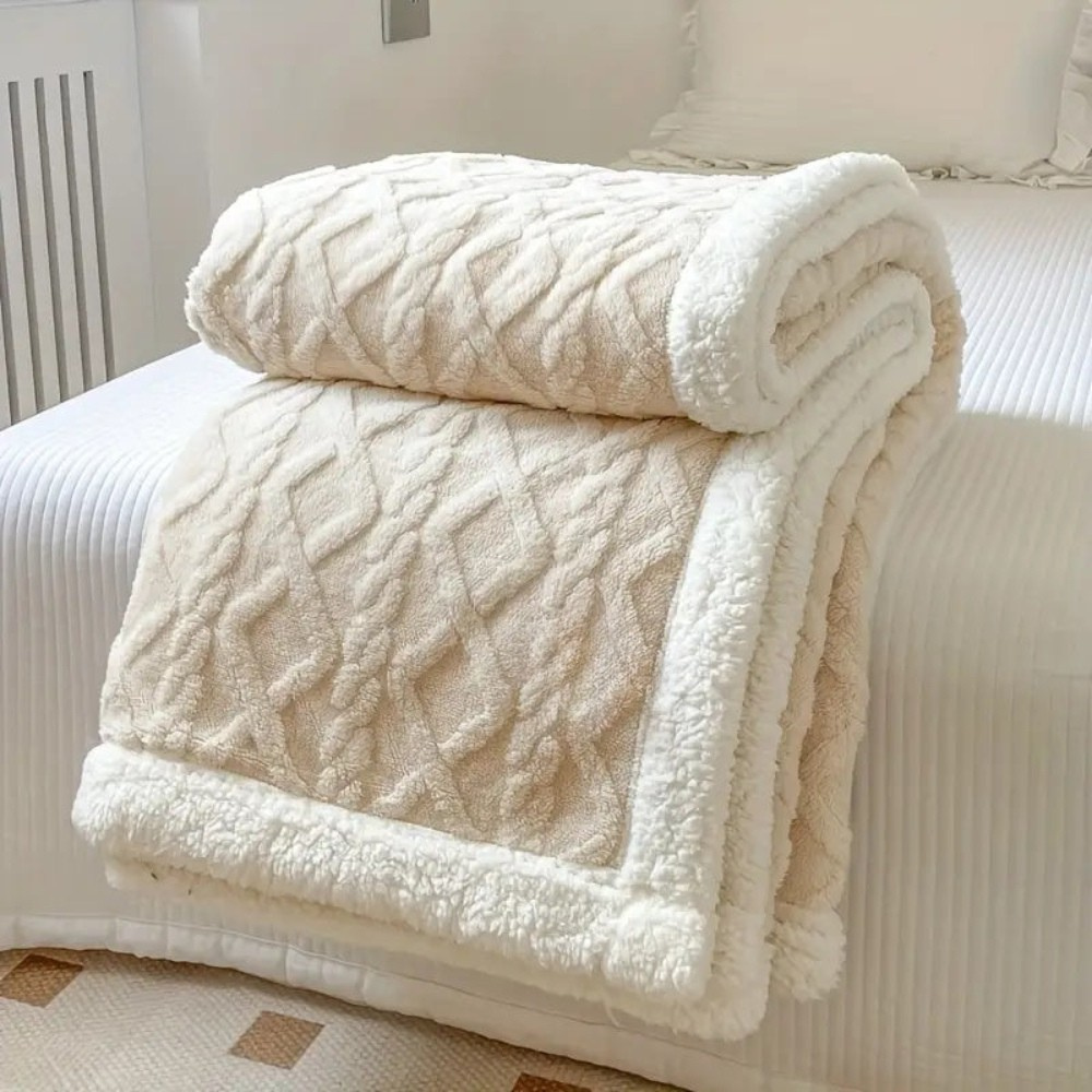Throw Blanket Reversible Warm Sofa Bed Cover