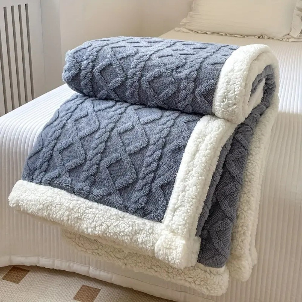 Throw Blanket Reversible Warm Sofa Bed Cover