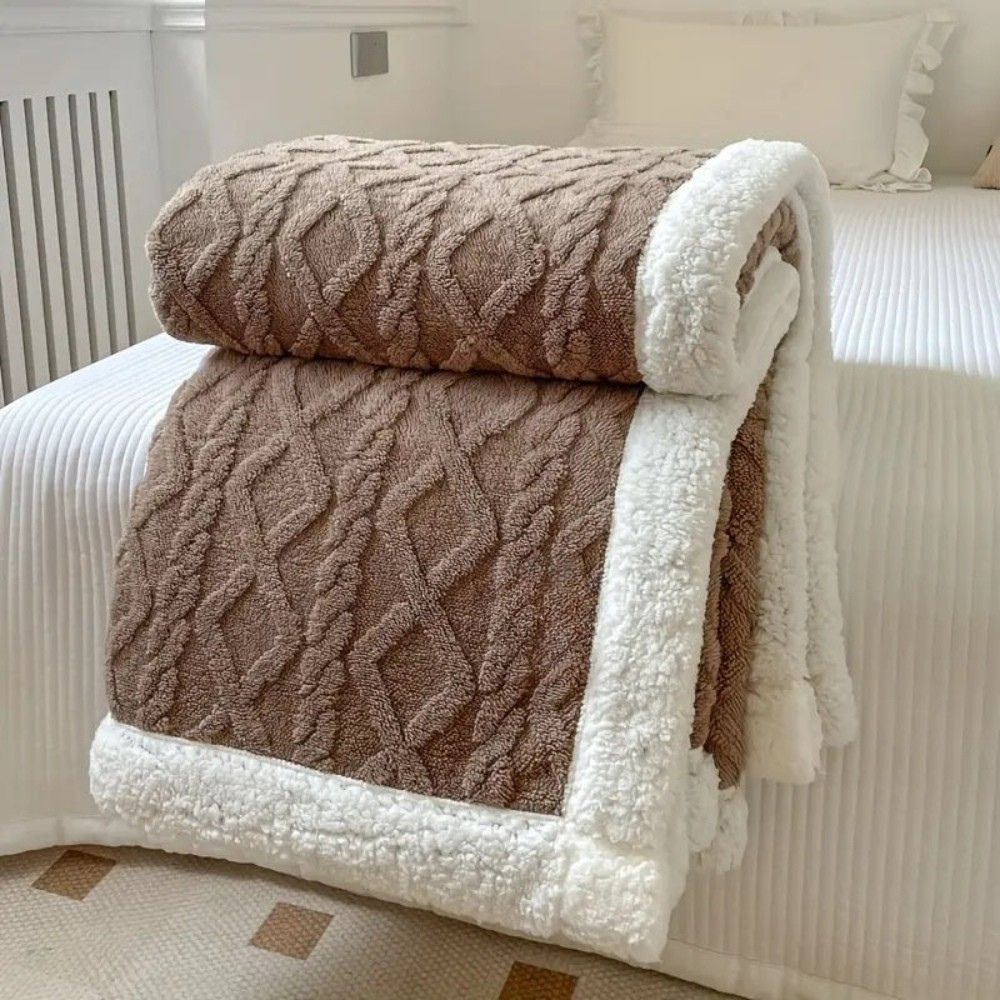 Throw Blanket Reversible Warm Sofa Bed Cover