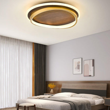 Ceiling Light LED Modern Wood Look Round Warm Room Light
