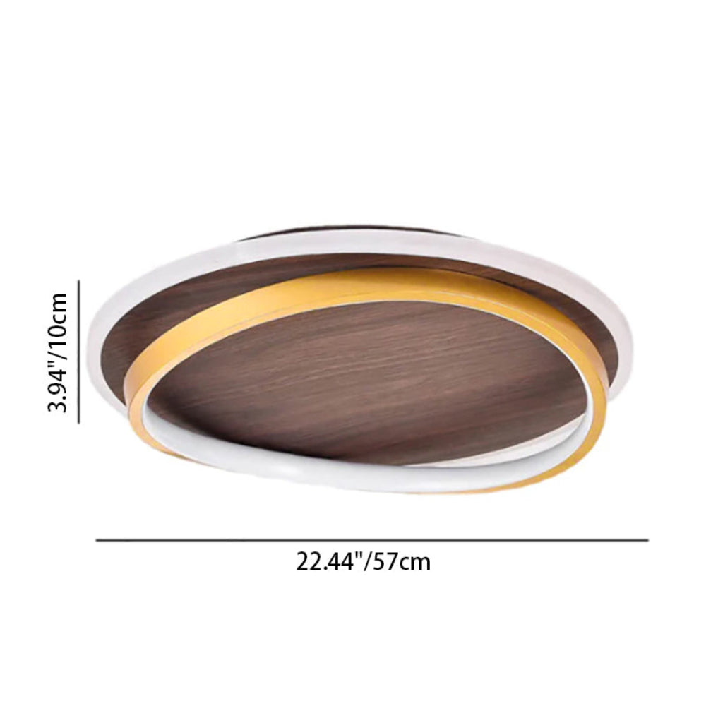 Ceiling Light LED Modern Wood Look Round Warm Room Light
