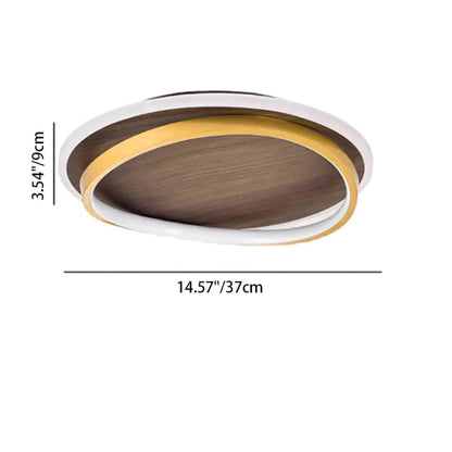 Ceiling Light LED Modern Wood Look Round Warm Room Light