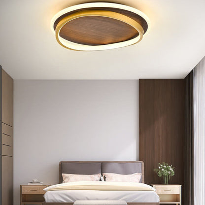 Ceiling Light LED Modern Wood Look Round Warm Room Light