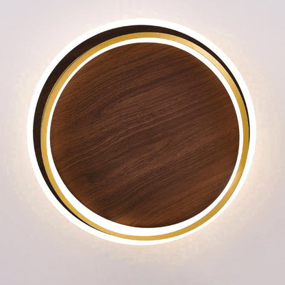 Ceiling Light LED Modern Wood Look Round Warm Room Light