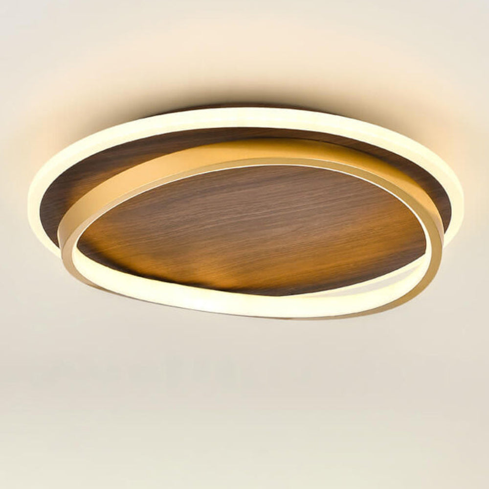 Ceiling Light LED Modern Wood Look Round Warm Room Light