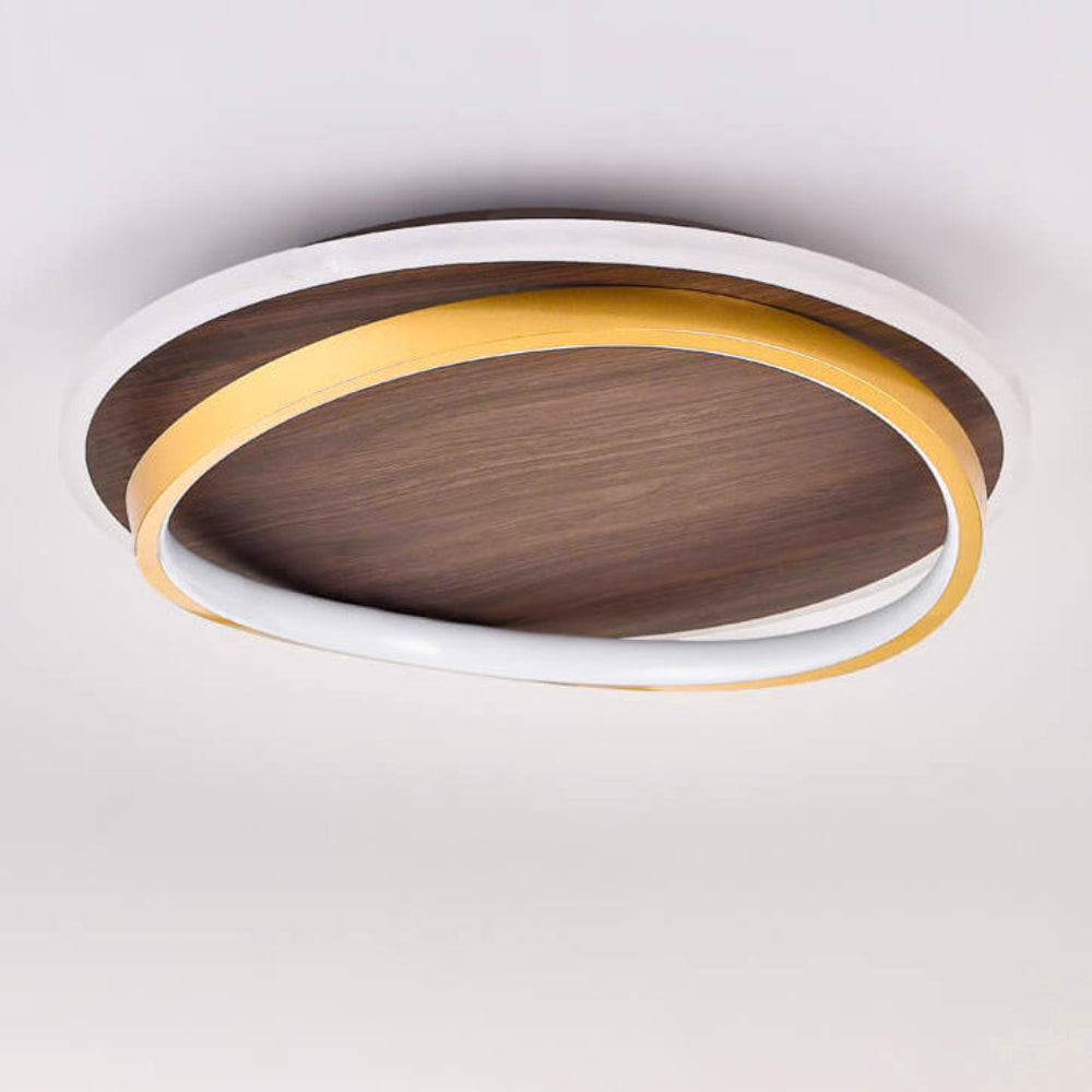 Ceiling Light LED Modern Wood Look Round Warm Room Light