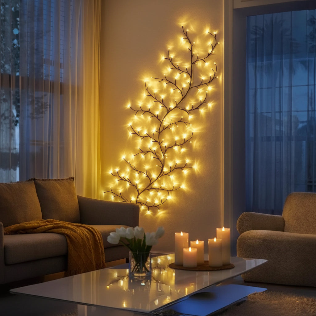 Décoration murale Branche d'érable Guirlande lumineuse LED