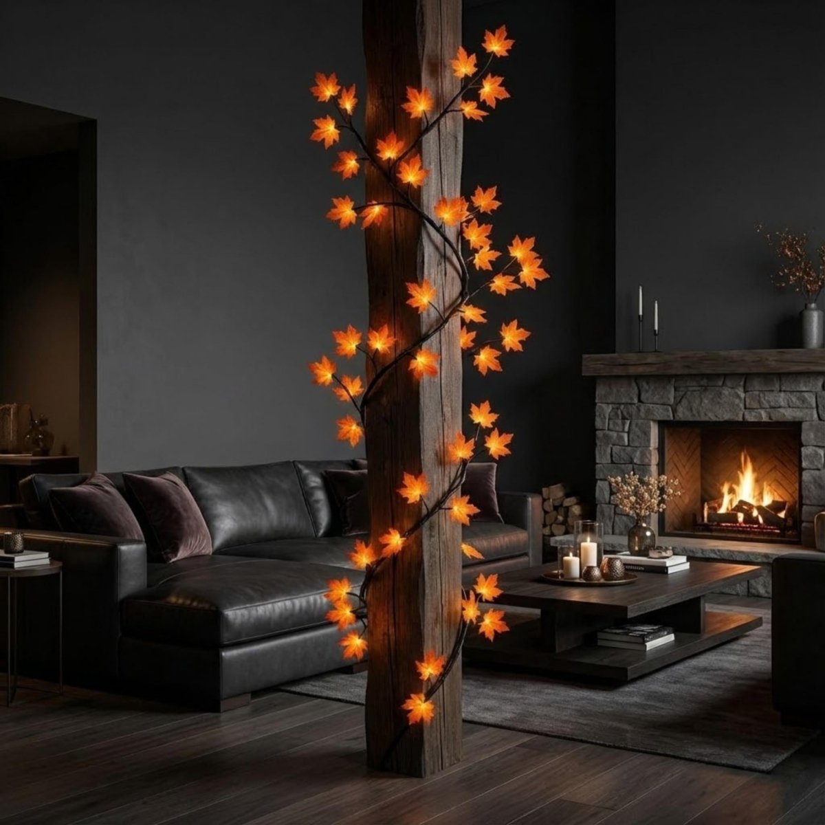 Décoration murale Branche d'érable Guirlande lumineuse LED
