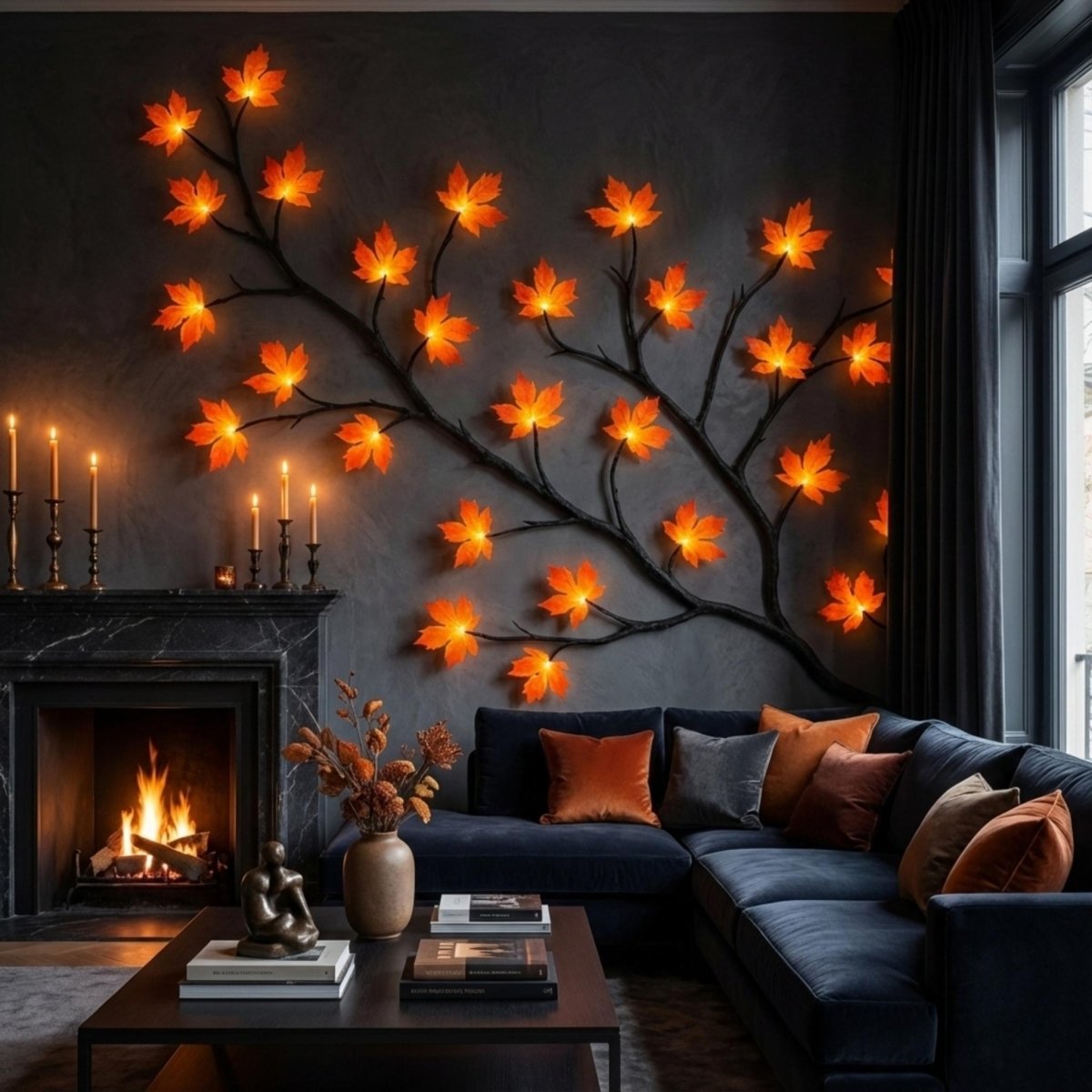 Décoration murale Branche d'érable Guirlande lumineuse LED
