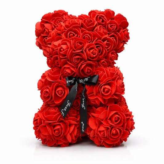 Decorative Bear Rose Design Gift Figurine Table Decoration