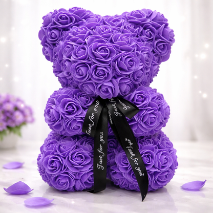 Decorative Bear Rose Design Gift Figurine Table Decoration