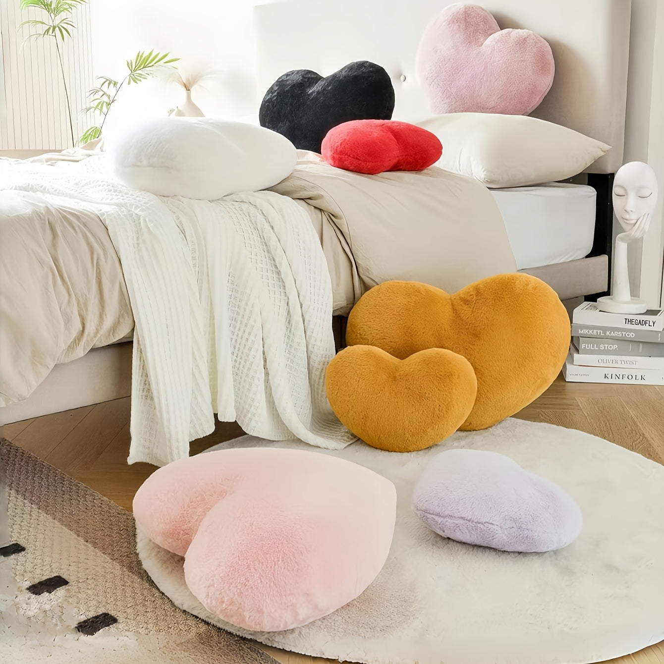 Cuscino decorativo forma cuore peluche divano letto decorazione