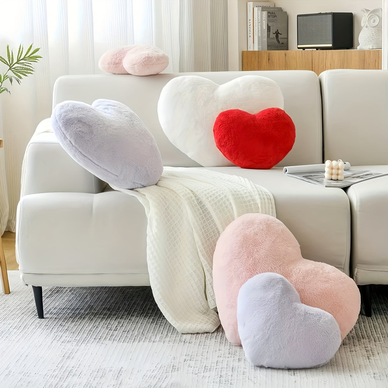 Cuscino decorativo forma cuore peluche divano letto decorazione