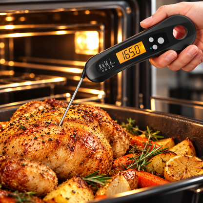 Digitaler Fleischthermometer Klappsonde Grill Timer Knopf