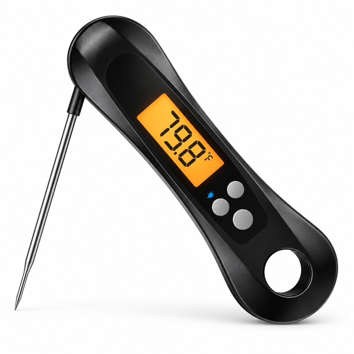 Digitaler Fleischthermometer Klappsonde Grill Timer Knopf