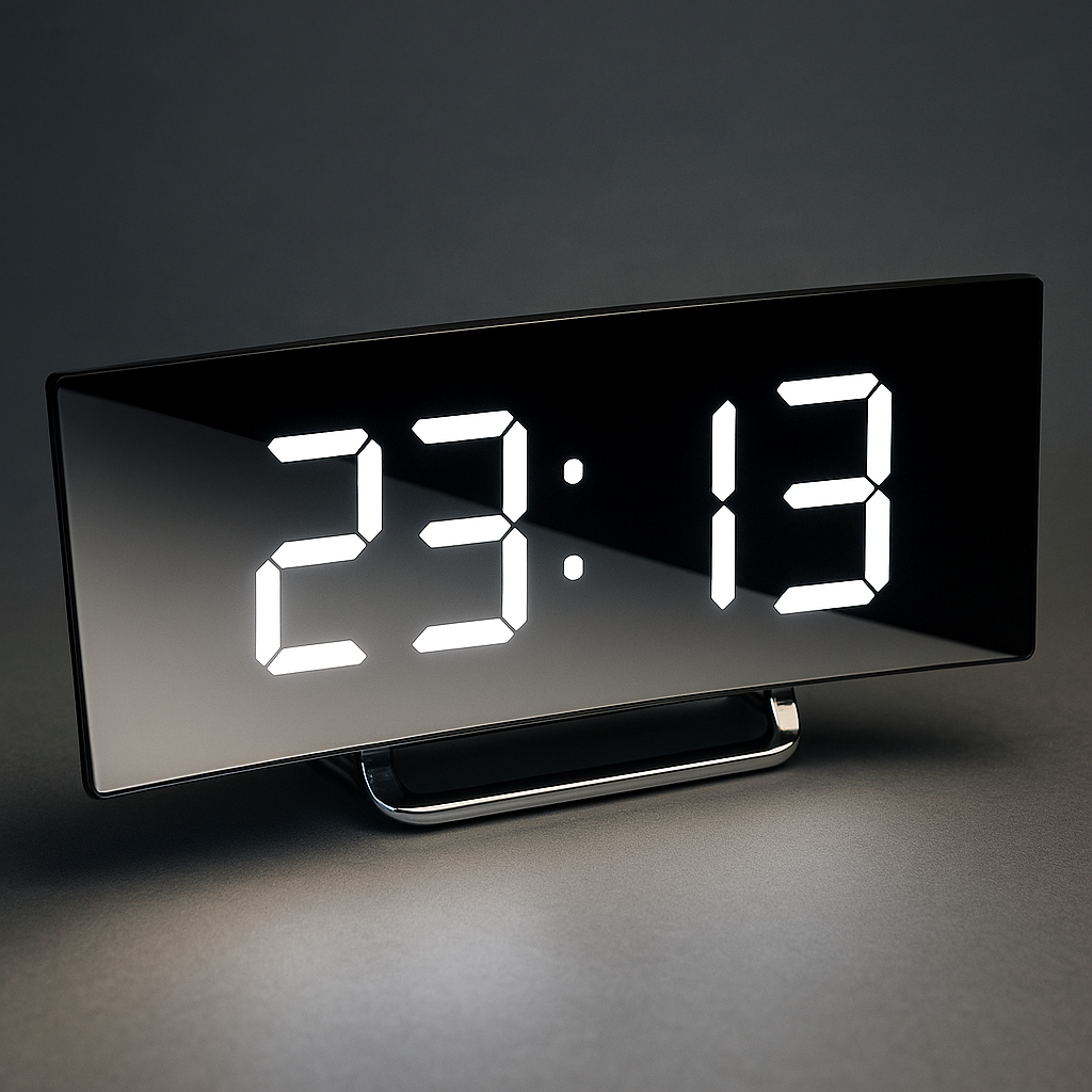 Digitaler LED Wecker Modern Spiegel Display