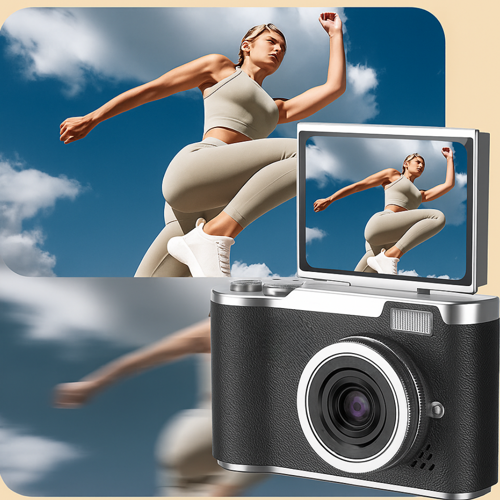 Digitalkamera 4K Vlogging Kamera Bildschirm Wiederaufladbar Geschenk